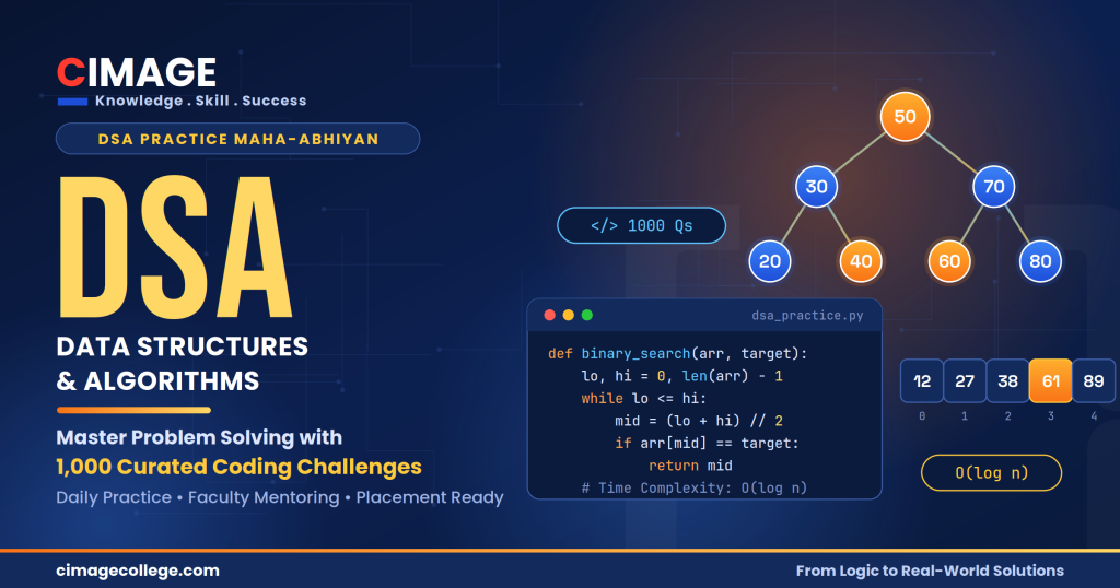 CIMAGE DSA Practice Maha-abhiyan helping students master Data Structures and Algorithms through daily coding practice.