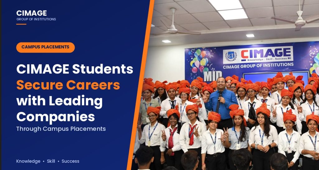 CIMAGE students during campus placement celebrations with leading companies